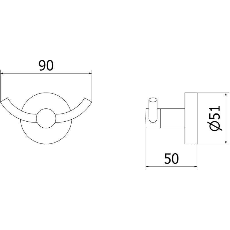 Mexen Remo cârlig dublu pentru prosop, auriu - 70507352-50