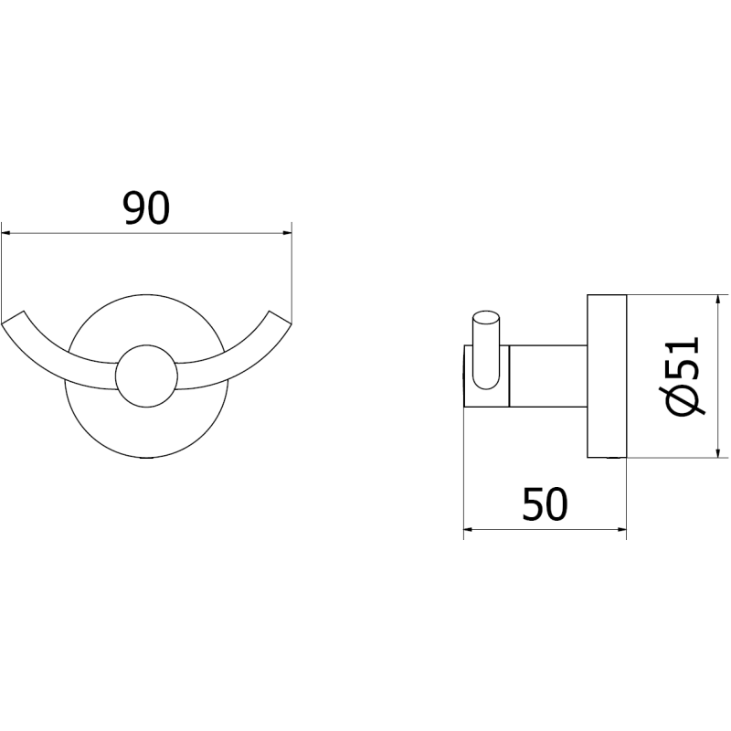 Mexen Remo cârlig dublu pentru prosop, cupru periat - 70507352-65