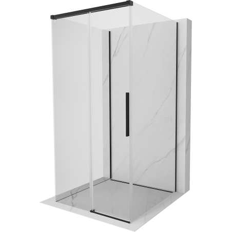 Mexen Rox-3S 3-oldalas tolóajtós zuhanykabin, 90 x 90 cm, átlátszó, fekete - 8C2-090-090-70-00-3S