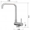 Mexen Madox ablak alatti konyhai csaptelep, inox - 672000-00