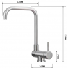 Mexen Madox baterie de bucătărie de fereastră, inox - 672000-00