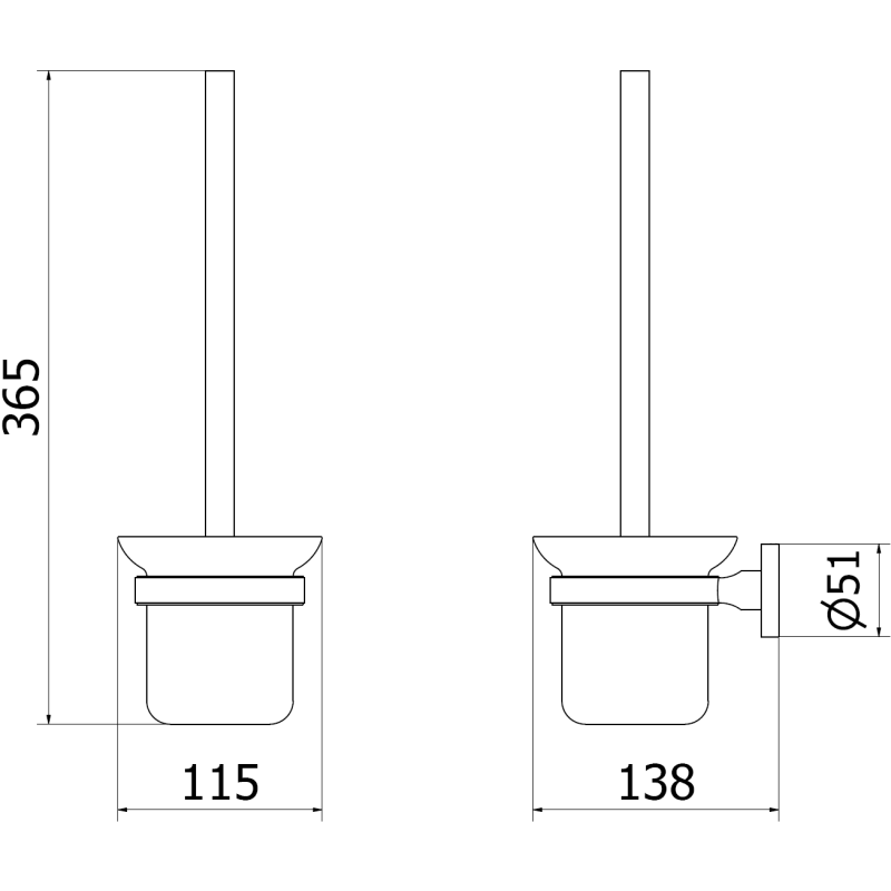 Mexen Remo fekete WC-kefe - 7050750-70