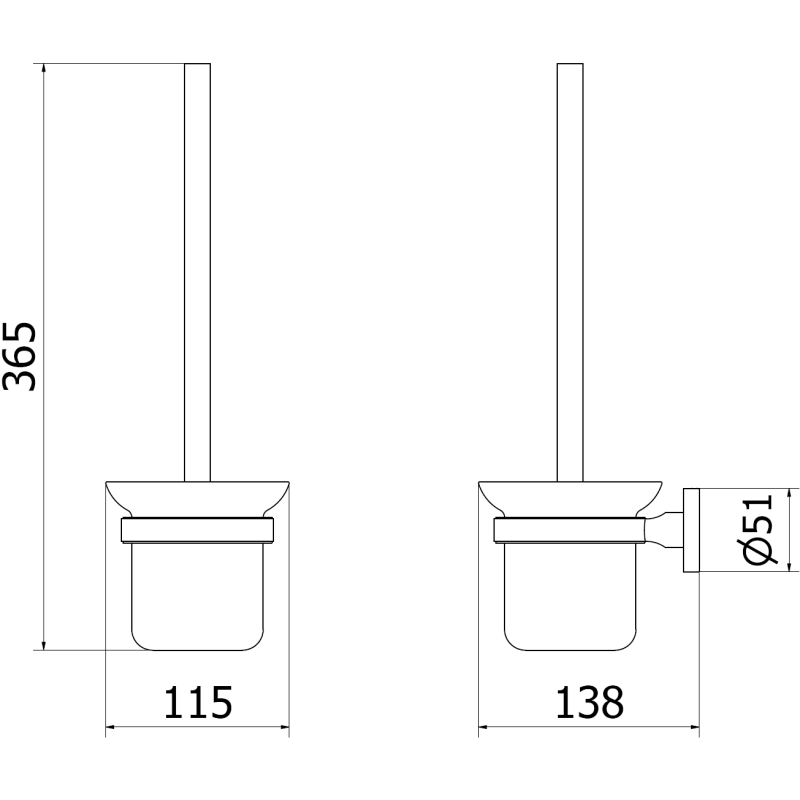 Mexen Remo perie de toaletă, gri armă periată - 7050750-66