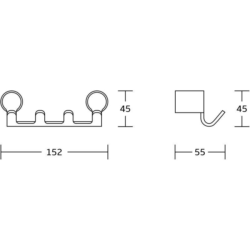 Mexen Base négyszeres törölközőakasztó, fekete - 70882354-70
