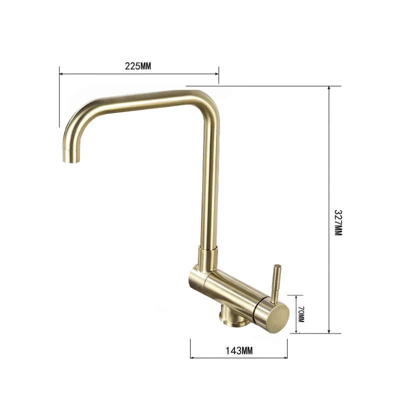 Mexen Madox baterie de bucătărie sub-fereastră, auriu periat - 672000-50