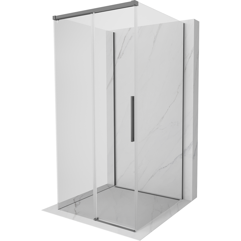 Mexen Rox-3S cabina de duș culisantă cu 3 pereți 95 x 95 cm, transparentă, metal pistol - 8C2-095-095-95-00-3S