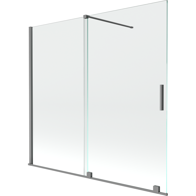 Mexen Velar paravan de baie cu 2 uși culisante 170 x 150 cm, transparent, metal pistol - 896-170-000-01-95