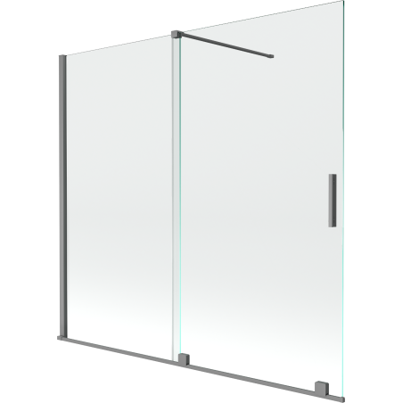 Mexen Velar paravan de baie cu 2 uși culisante 170 x 150 cm, transparent, metal pistol - 896-170-000-01-95