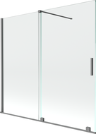 Mexen Velar 2-paneles, elhúzható zuhanyfal 170 x 150 cm, átlátszó, gun metal - 896-170-000-01-95