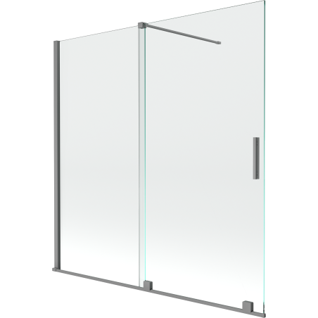 Mexen Velar kétszárnyú toló zuhanykabin, 160 x 150 cm, átlátszó, gun metal - 896-160-000-01-95