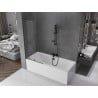 Mexen Velar 2-szárnyú toló kádparaván 80 x 150 cm, átlátszó, gunmetal - 896-080-000-01-95