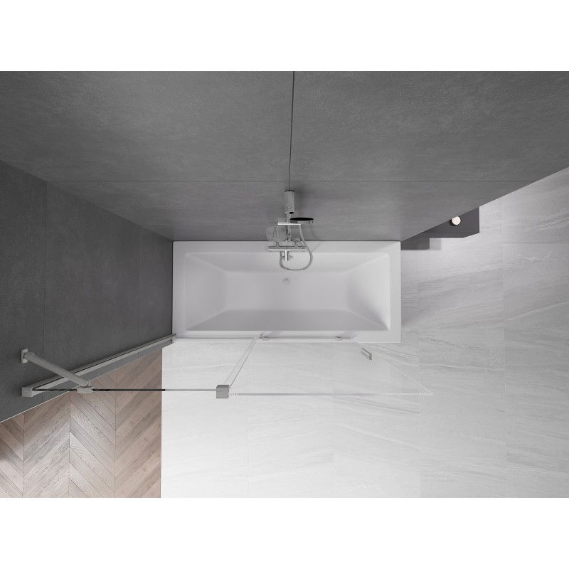 Mexen Velar paravan de duș cu 2 foi glisante 140 x 150 cm, transparent, nichel periat - 896-140-000-01-97