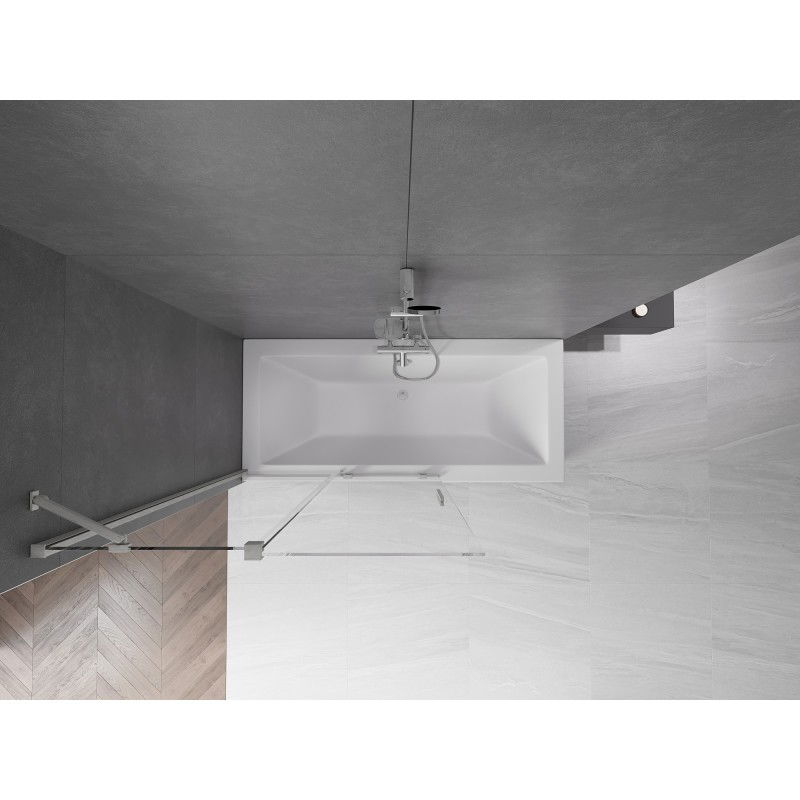 Mexen Velar paravan de cadă cu 2 uși glisante 110 x 150 cm, transparent, nichel periat - 896-110-000-01-97