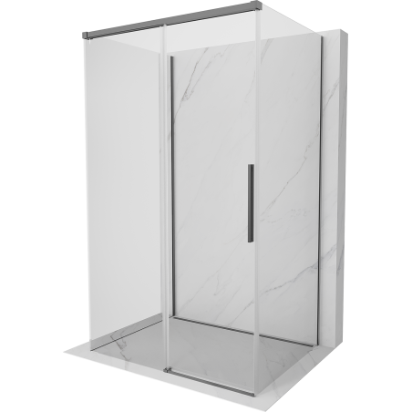 Mexen Rox-3S 3-falú eltolható zuhanykabin 125 x 110 cm, átlátszó, gun metal - 8C2-125-110-95-00-3S