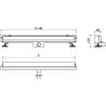 Mexen Flat Wall 2 az 1-ben fali vonali lefolyó 80 cm, fekete - 1730080