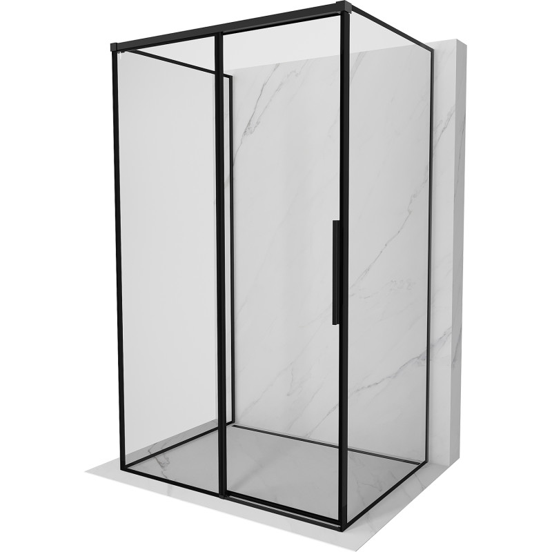 Mexen Rox-3S Cabină de duș 3 pereți, glisantă, stânga, 130 x 110 cm, cadru negru, negru - 8C2-130-110-70-70-3S-L