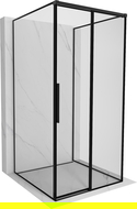 Mexen Rox-3S cabina de duș cu 3 pereți, cu uși glisante, dreapta, 95 x 95 cm, cadru negru, neagră - 8C2-095-095-70-70-3S-P