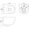 Mexen Lena vas de toaletă Rimless cu capac slim cu închidere lentă, duroplast, Negru mat/aurie model tip solzi - 30224078
