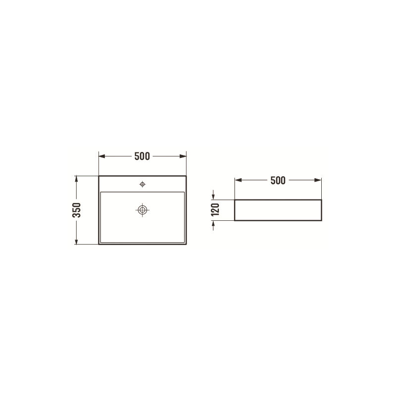 Mexen Blanca ráépíthető mosdó 50 x 35 cm, fekete matt - 21105085