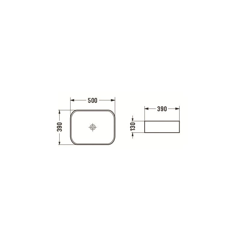 Mexen Carla pultos mosdó 50 x 39 cm, fekete matt - 21555085