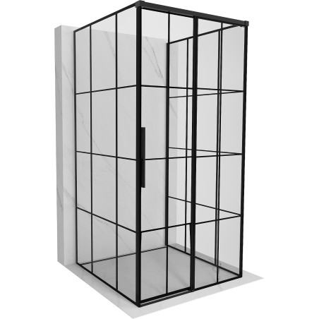 Mexen Rox-3S cabina de duș culisantă cu 3 pereți dreaptă 110 x 110 cm, grilaj negru, negru - 8C2-110-110-70-77-3S-P