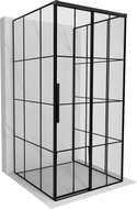 Mexen Rox-3S 3-oldalas, jobbra toló zuhanykabin, 110 x 110 cm, fekete rács, fekete - 8C2-110-110-70-77-3S-P