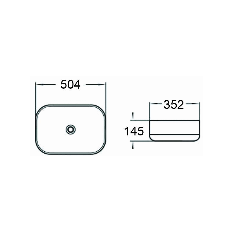 Mexen Daria chiuvetă deasupra blatului 50 x 35 cm, negru mat - 21935085