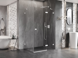 Mexen Lunar cabina de duș cu deschidere dreapta 80 x 90 cm, transparentă, albă - 834-080-090-20-00-P