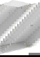 Mexen Lunar jobbos nyíló zuhanykabin 75 x 90 cm, átlátszó, arany - 834-075-090-50-00-P