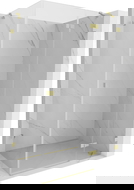 Mexen Lunar jobb oldali nyíló zuhanykabin, 75 x 90 cm, átlátszó, arany kefeolt - 834-075-090-55-00-P