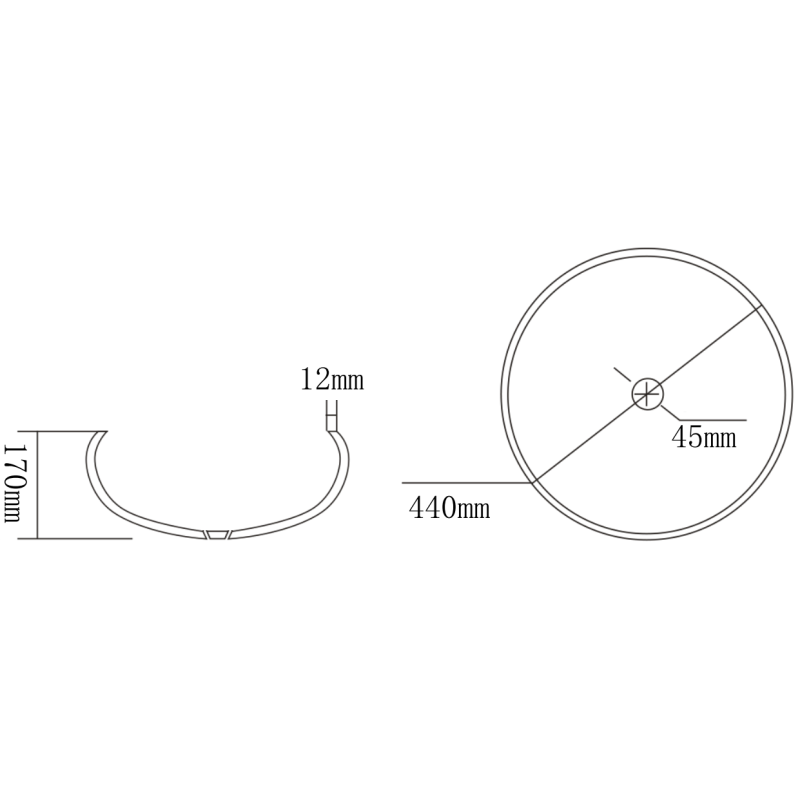 Mexen Celia chiuvetă de sticlă deasupra blatului 44 x 44 cm, transparentă - 24034400