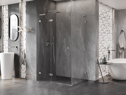 Mexen Lunar L balra nyíló zuhanykabin 70 x 80 cm, átlátszó, króm - 834L-070-080-01-00-L