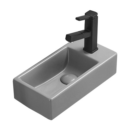Mexen Inez chiuvetă supra blat stânga 40 x 20 cm, gri deschis mat - 21484061L