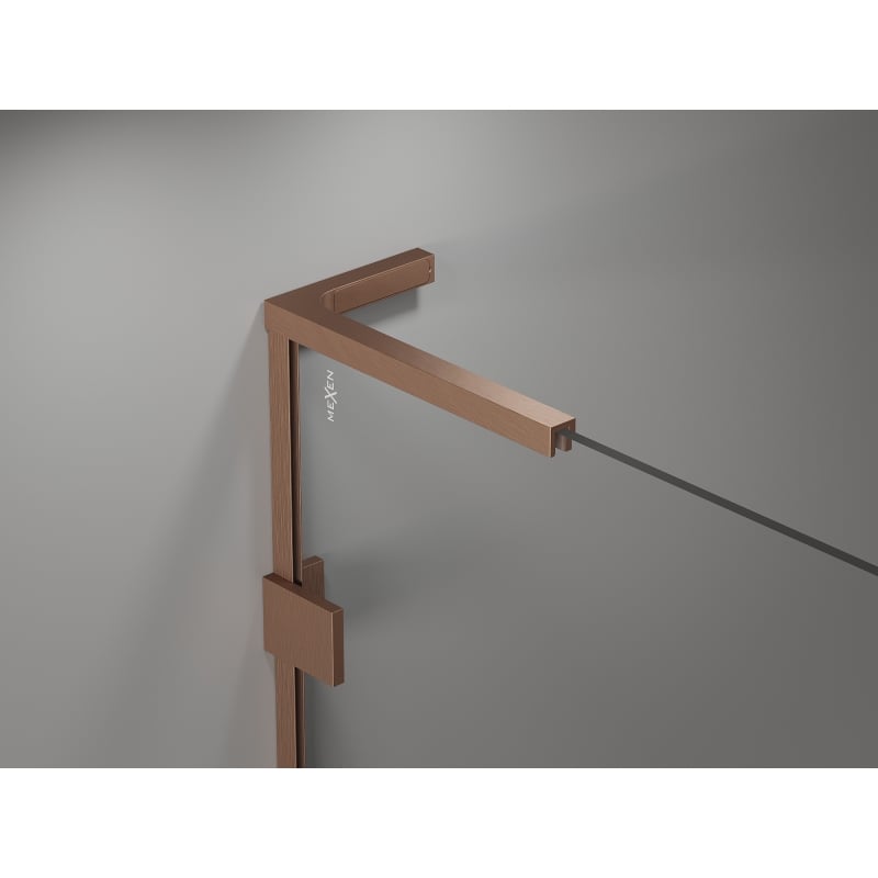 Mexen Lunar L cabina de duș batantă stânga 70 x 90 cm, transparent, cupru periat - 834L-070-090-65-00-L