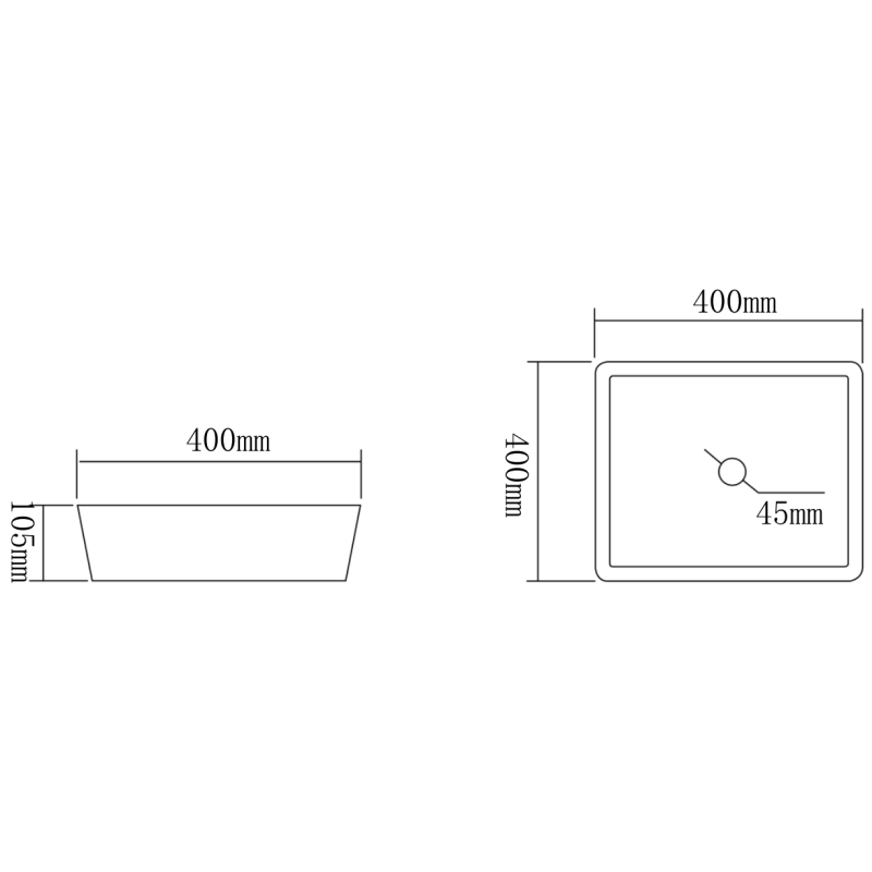 Mexen Mika üvegből készült pultra helyezhető mosdókagyló 40 x 40 cm, átlátszó - 24104000