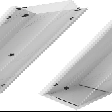 Mexen Lunar L cabină de duș pivotantă stânga 85 x 90 cm, transparentă, neagră - 834L-085-090-70-00-L