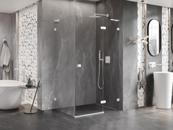 Mexen Lunar L cabina de duș cu ușă rabatabilă dreapta 70 x 80 cm, transparent, albă - 834L-070-080-20-00-P