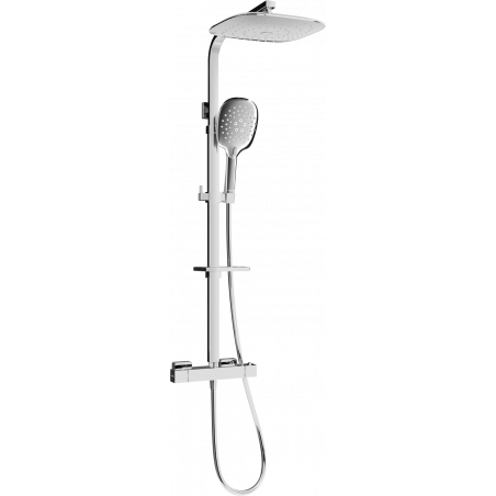 Mexen CQ22 set de duș cu pară de tip ploaie și baterie termostatică, Crom - 772502295-00