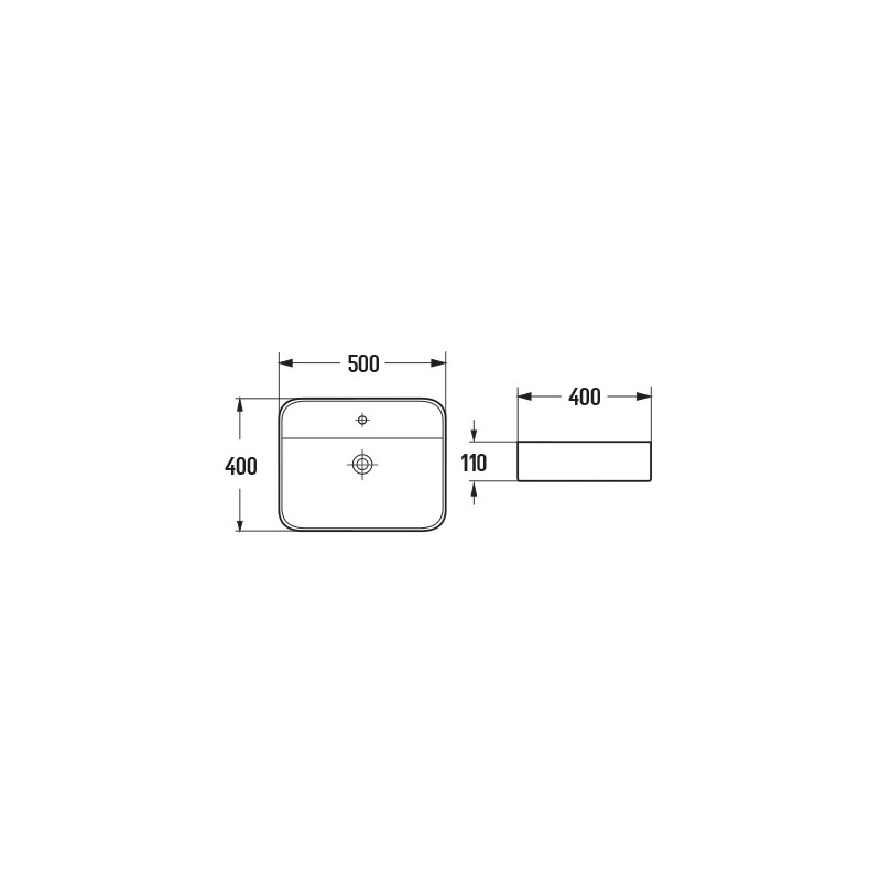 Mexen Sofia pultra szerelhető mosdókagyló 50 x 40 cm, világosszürke matt - 22155061