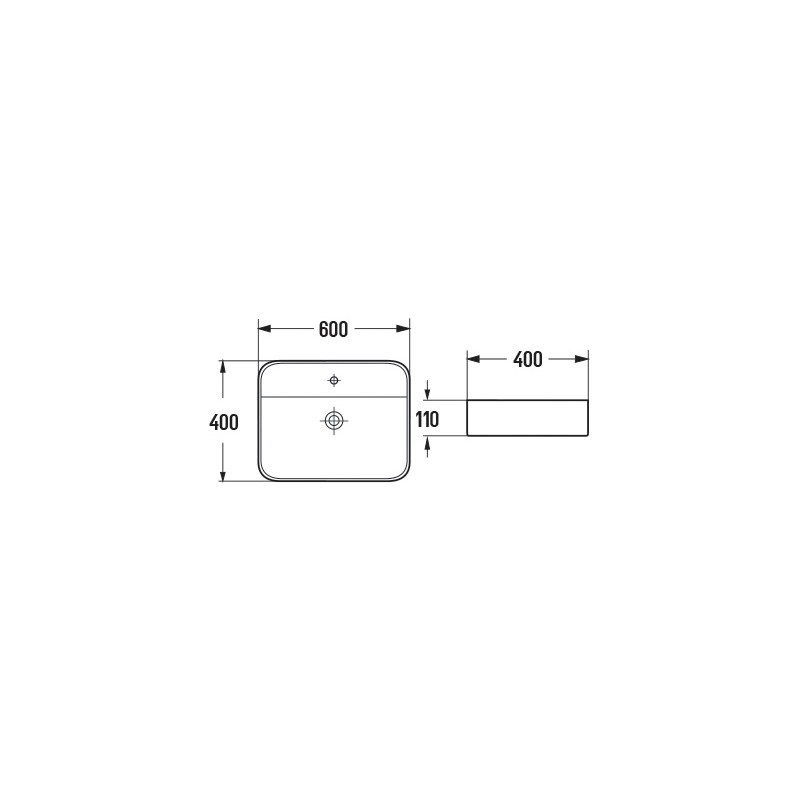Mexen Sofia pult feletti mosdókagyló 60 x 40 cm, fehér - 22156000