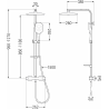 Mexen CQ22 set de duș cu pară de tip ploaie și baterie termostatică, Neagră - 772502295-70