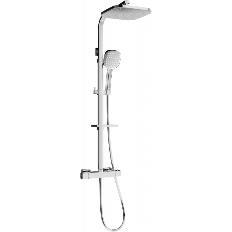 Mexen CQ33 set duș expus cu pară de duș și baterie termostatică, crom - 772503395-00