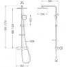 Mexen CQ33 set de duș cu pară de tip ploaie și baterie termostatică, Crom - 772503395-00
