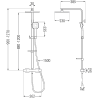 Mexen CQ33 set de duș cu pară de tip ploaie și baterie termostatică, Neagră - 772503395-70