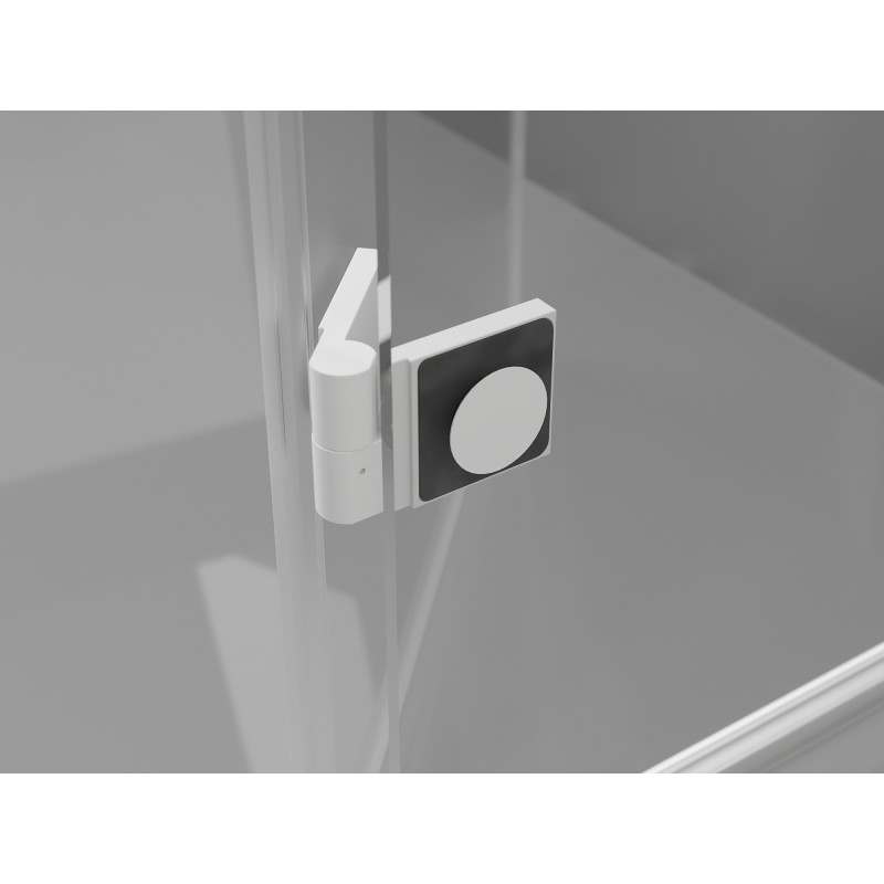 Mexen Lunar T cabină de duș cu ușă pivotantă stânga 100 x 90 cm, transparentă, albă - 834T-100-090-20-00-L