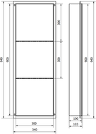 Mexen X-Wall-NR raft încastrat fără guler de mascare prevăzut cu un raft 90 x 30 cm, Aurie - 1951903010S