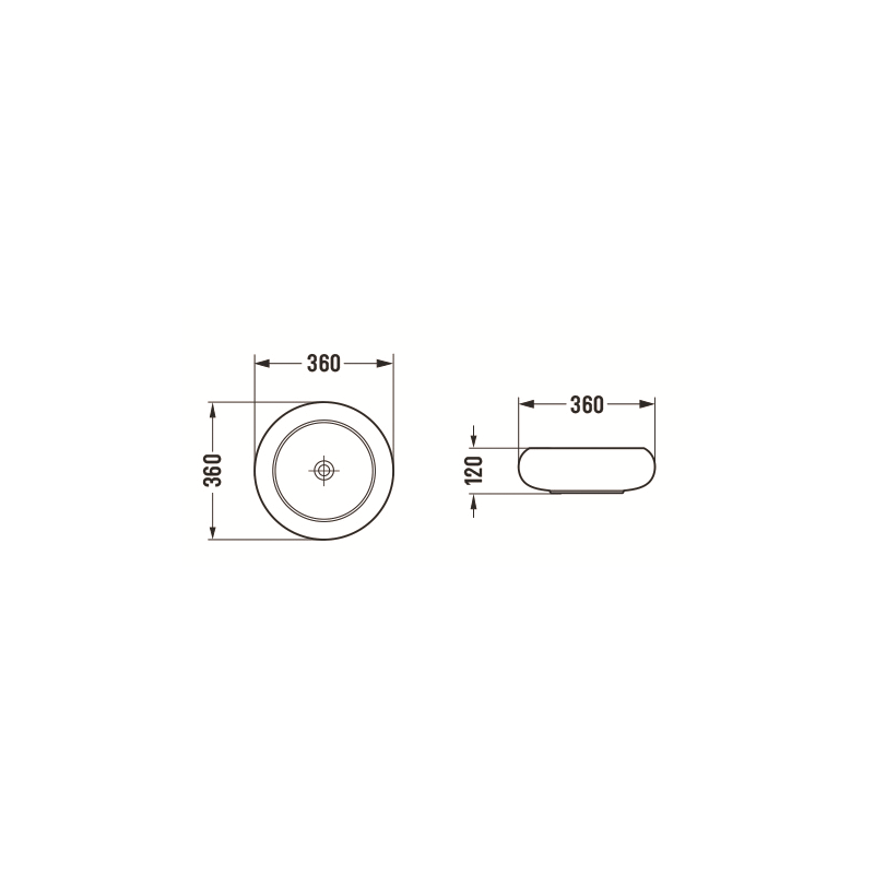 Mexen Lola lavoar deasupra blatului 36 x 36 cm, alb - 22213600