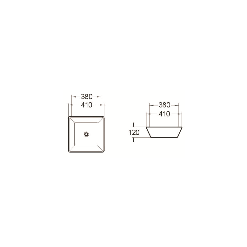 Mexen Pola chiuvetă pe blat 41 x 41 cm, albă - 22224100