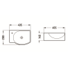 Mexen Mista chiuvetă de blat dreaptă 40 x 28 cm, albă - 22174000R