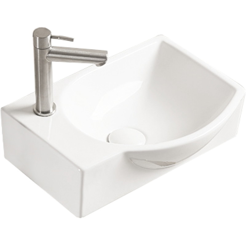 Mexen Mista jobb oldali munkalapra helyezhető mosdó 40 x 28 cm, fehér - 22174000R